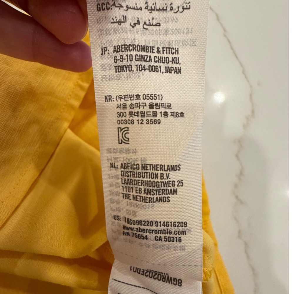 Abercrombie & Fitch Yellow 100% Cotton Mini Skirt Side Zip Size L 186K0015 - Picture 7 of 8